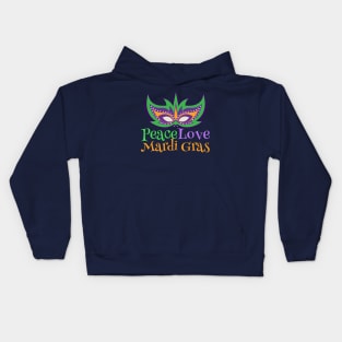 Peace Love Mardi Gras Kids Hoodie